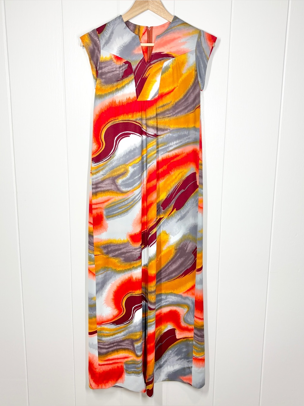 You And Me Naturally Hawaii Vintage 60s-70s Muumuu Maxi Dress Size XS Orange